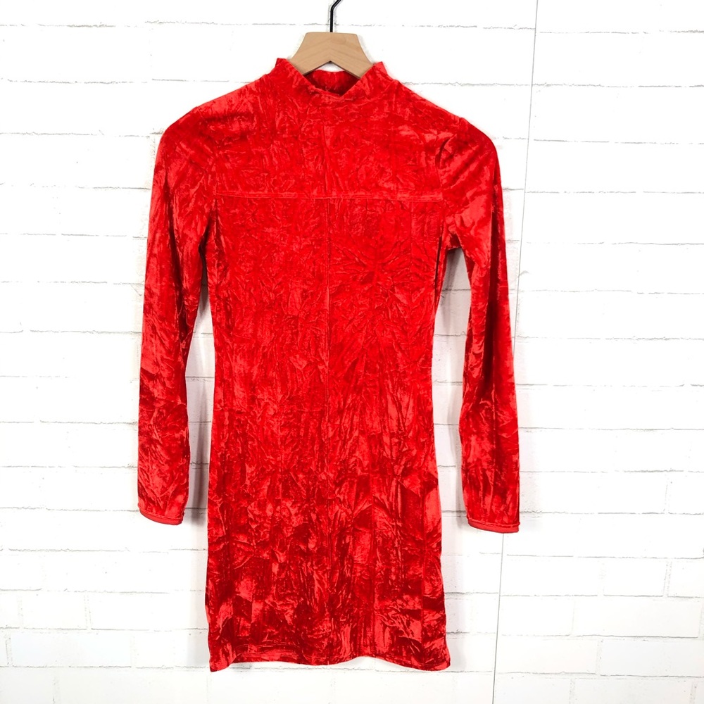NEW Urban Outfitters Velvet High Neck Dress
